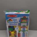 Melissa & Doug Wooden Building Blocks, 100-Piece Set of Sorting & Stacking Toys in 4 Colors and 9 Shapes, Classic Toddler Toys for Girls & Boys Ages 2+ - FSC Certified