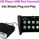 External Car Universal CD Player Machine, Vehicle External USB CD Player for Car Android Navigation-Plug and Play(Android Version 4.4 and Above)