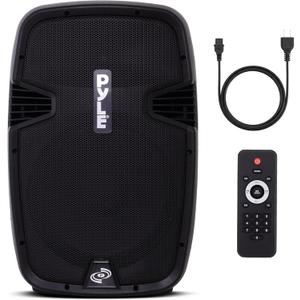 PYLE-PRO Powered Speaker Active PA- Loudspeaker Bluetooth System,12 Inch Bass Subwoofer Stage Speaker Monitor, DJ Party Portable Sound Stereo Amp Sub for Concert Audio, Built-in USB for MP3 Amplifier