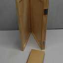 Wooden Foldable and Portable 3-Panel Pegboard Jewelry Display Organizer with 24 Removable White Metal Hooks for Bracelets, Earrings and Keychains, Versatile Countertop Rack for Store