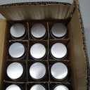 12 PC Glass medicine bottles 1oz 30 ml Glass Reagent Bottles Transparent Sample Jar,Wide Mouth,Screw Cap with Scale for Home, Argent Lid
