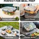 KAMOTA Glass Food Storage Containers, 10 Pack Glass Meal Prep Containers, Airtight Containers with Snap-Lock Lids, 22 oz Grey Container Set with Lids, for Microwave/Oven/Freezer/Dishwasher