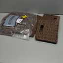joybest Dark Brown Wicker Baskets for Shelves, 13.4L x 8.3W x 7.1H inch Hand-woven Storage Baskets for Pantry Organizing, Foldable Rectangular Bin with Handles, 2-pack