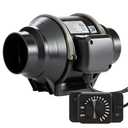 GCJ 6 inch Inline Duct Fan, Ventilation Exhaust Fan with Quiet EC-Motor and Infinity Variable Speed Controller,Cooling Heating Booster for Greenhouse,Grow Tent,Hydroponics and 3D Printer