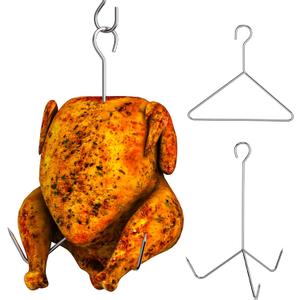 AJinTeby Turkey Fryer Accessories, Turkey Deep Fryer Lifting Hook, Turkey Rack and Lifting Hook Kit, Vertical Deep Fry Chicken Hanger with Lifter, Turkey Fryer Accessory Kit