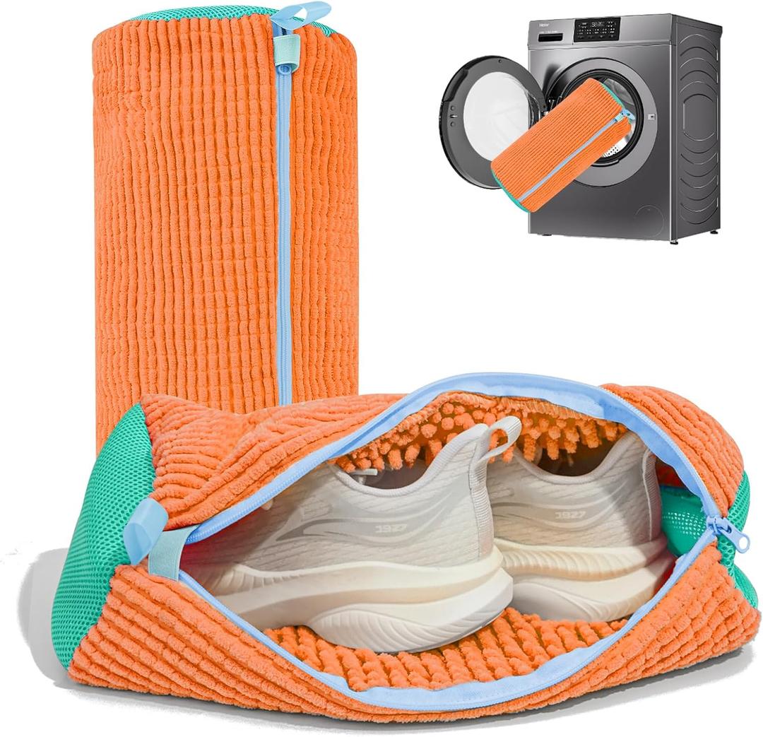 Shoe Washing Machine Bag: Laundry Shoe Bag for Washer and Dryer - 2pc Reusable Shoe Cleaning Bag for Sneaker Tennis Shoes Unstain Cleaner Kit(2 Pcs)