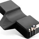 Onism Lash Pillow, Leather Waterproof Curved Memory Foam Lash Extension Pillow with Neck and Back Support, Perfect Pillow for Eyelash Extensions, Pockets on Both Sides for Tools, Black