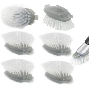 Brush Refills for OXO Dish Brush - 6 Pack Dish Brush Cleaning Soap Dispensing Head Replacement for Scrubber (Grey)