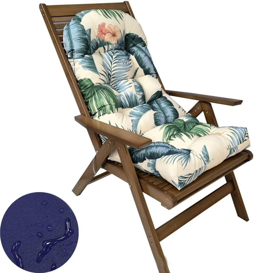 Waterproof Adirondack & Rocking Chair Cushion Indoor and Outdoor High Back Patio Cushions with Ties 43.3 X 19.7 Inch(Without Chair) (Hawaii Style, 1)