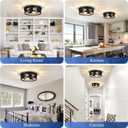 3-Light Farmhouse Flush Mount Ceiling Light,13 inch Hallway Lighting Fixtures Ceiling,Light Fixtures Ceiling Mount for Kitchen Entryway,Hall1 Pack