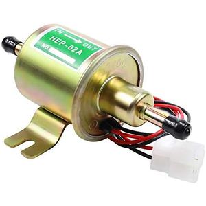 SOLLON Electric Fuel Pump 12V Universal Low Pressure 12 Volt Transfer Inline Fuel Pump for Lawn Mower Carburetor Gas Diesel Engine 2.5-4psi HEP-02A