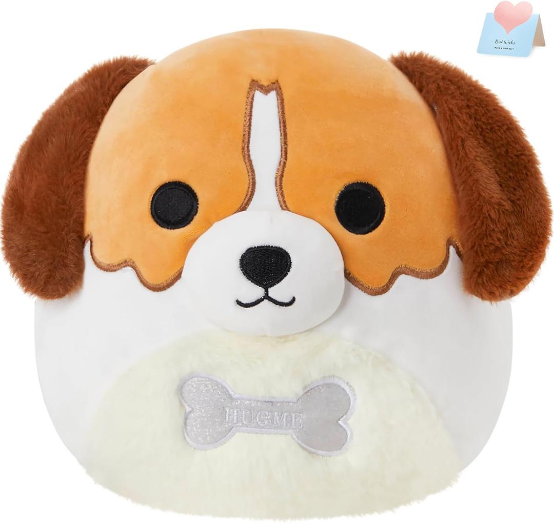 10" Beagle Dog Plush Stuffed Animals Plushie Original Cute Soft Squishy Puppy Pillow Holiday Birthday Gift for Boys Girls Kids