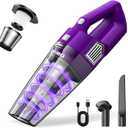 Handheld Vacuum Cordless, 15000PA Powerful Suction Car Vacuum Cleaner Lightweight with Multi Accessories, Hand held Vacuum Cleaner Cordless Rechargeable for Car Home (Purple)