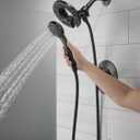 Delta Arvo 14 Series Matte Black Shower Faucet Set with In2ition 2-in-1 Dual Shower Head with HandHeld Spray Combo, Valve Trim Kit, Matte Black 142840-BL-I (Valve Included)