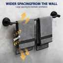 No-Drill Stainless Steel Suction Cup Towel Bar, Adjustable 14.624 Inch Bathroom Towel Rack for Glass Shower Door & Tile Wall, Heavy Duty Wall Mounted Towel Holder(Matte Black)