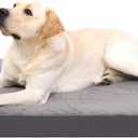 KSIIA Orthopedic Dog Crate Bed - Waterproof, Washable Dog Bed with Egg Crate Foam & Removable Cover, 35 x 22 Inch, Dark Gray