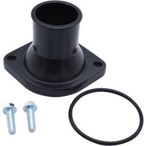 1 SET SHLPDFM Black Chevy Polished Aluminum Straight Up Water Neck Thermostat Housing Compatible with Ls1, Ls2, Ls3, Ls7, Ls9, Lsa, L76, L92 Chevy (gm) Engines