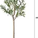 GarveeHome 4FT Faux Olive Tree, Indoor Artificial Potted Olive Tree with White Planter, Lifelike 14 Fruits and Realistic Leaves, Modern Fake Tree for Home House Office Patio Decor Gift ﻿ ﻿