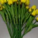 MACTING Yellow Artificial Tulip Flowers - 13.7" 30PCS Real Touch Fake PU Tulips Bouquet Faux Spring Flowers for Floral Arrangements Table Centerpiece Kitchen Home Valentines Day Easter Decorations