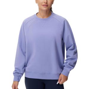 THE GYM PEOPLE Women's Oversized Fleece Sweatshirts Loose Fit Crewneck Long Sleeve Pullover Tops (Purple, S)