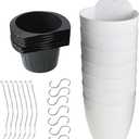 7 Pcs Plastic Wall Hanging Plant Flower Pot for Yard Garden Home