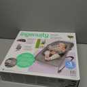 Ingenuity Stow & Go Compact Folding Baby Bouncer, Lightweight Portable Seat with Vibration, Grey, Under 5 lbs
