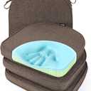 SUNROX Gel Memory Foam Chair Cushions, FadeShield Water-, Stain-Resistant Durable Reversible Seat Cushion Pads with Ties for Indoor/Outdoor Kitchen Dining Office 17"x16" Set of 4, Heather Chestnut