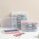 novelinks 12 Pack 5"x7" Clear Photo Storage Boxes with Lids, Plastic Photo Organizer Cases and Picture Boxes, Picture Storage Containers for Greeting Cards, Task boxes, Board Games