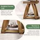 Set of 2 Solid Wood End Tables with Slightly Curved Legs