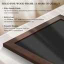 4 THOUGHT Solid Pine Wood Framed Magnetic Chalkboard for Wall, 24"x18" Heavy Duty Rustic Blackboard Sign for Kitchen, Office, Home & Cafe - Indoor/Outdoor Use, Brown