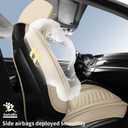 HChengkikz Nappa Leather Car Seat Covers Front Seats, Beige Car seat Protector, Waterproof Car Seat Cushion, Universal Automotive Seat Covers Fit for SUV Truck Pick-up Sedan and Most Cars