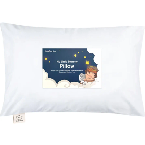 Toddler Pillow with Pillowcase - 13x18 My Little Dreamy Kids Travel Bed Pillows for Sleeping, Organic Cotton Small Pillowcase, Soft & Breathable, Machine Washable, Toddlers 2-5 Years Old (Soft White)