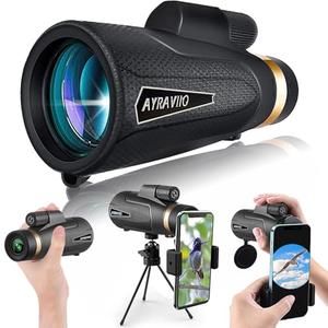 Birthday Gifts for Men Dad Husband Him Young, 12x60 Powerful Monocular Telescope with Phone Adapter & Tripod, SMC & BAK4 Prism, Valentines Gifts for Him, Hiking Gifts for Outdoors Lover