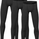 4 or 3 Pack Youth Boys' Compression Leggings Tights Athletic Pants Sports Base Layer for Kids Cold Gear (Large, Black)