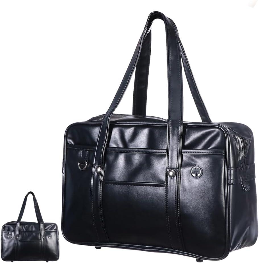 Homoyoyo Waterproof PU Shoulder Bag for Men and Women Large Capacity Commuter Handbag Stylish Computer Bag for Students and Daily Use