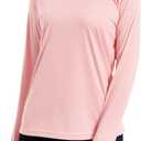 Women's Sun Protection Long Sleeve Shirts | UPF 50+ UV Rash Guard Swim Shirt, Workout Hiking Running Fishing Athletic Tops (Pink, XS)