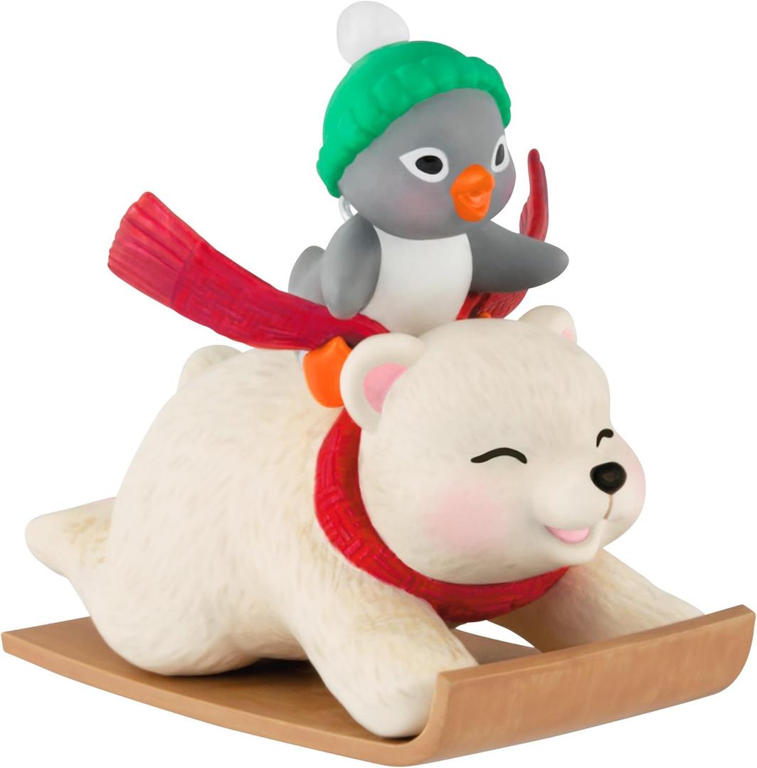Hallmark Keepsake Christmas Ornament 2025, Snowball and Tuxedo Sledding Sidekicks, Gifts for Christmas Lovers