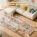 23.6 H Clear Acrylic Plastic Dog Playpen, 8Pcs Lightweight & Easy Assemble Playpen Divider, Durable Safety Play Pen Indoors, Puppy, Cat, Small Animal(White)