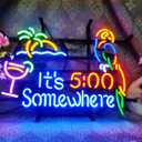 It's 5:00 Somewhere Neon Sign-1713 for Home Bedroom Garage Decor Wall Light, Striking Neon Sign for Bar Pub Hotel Man Cave Recreational Game Room