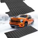 5.82FT Bed Mat for Chevy Silverado: 2019-2025 2026 for Chevrolet Silverado/for GMC Sierra 1500 Truck Bed Liner & Tailgate Mat, 2pcs Heavy Duty Black Cargo Mats All Weather Protection Accessories