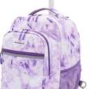 Travelers Club 18" Rolling Backpack with Shoulder Straps, Purple Tye