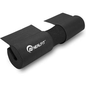NEALFIT Barbell Squat Pad with Thick Nylon Padding, Hip Thrust Pad for Squats, Lunges, Neck Shoulder Squat Pad for Olympic or Standard Bars (Black)