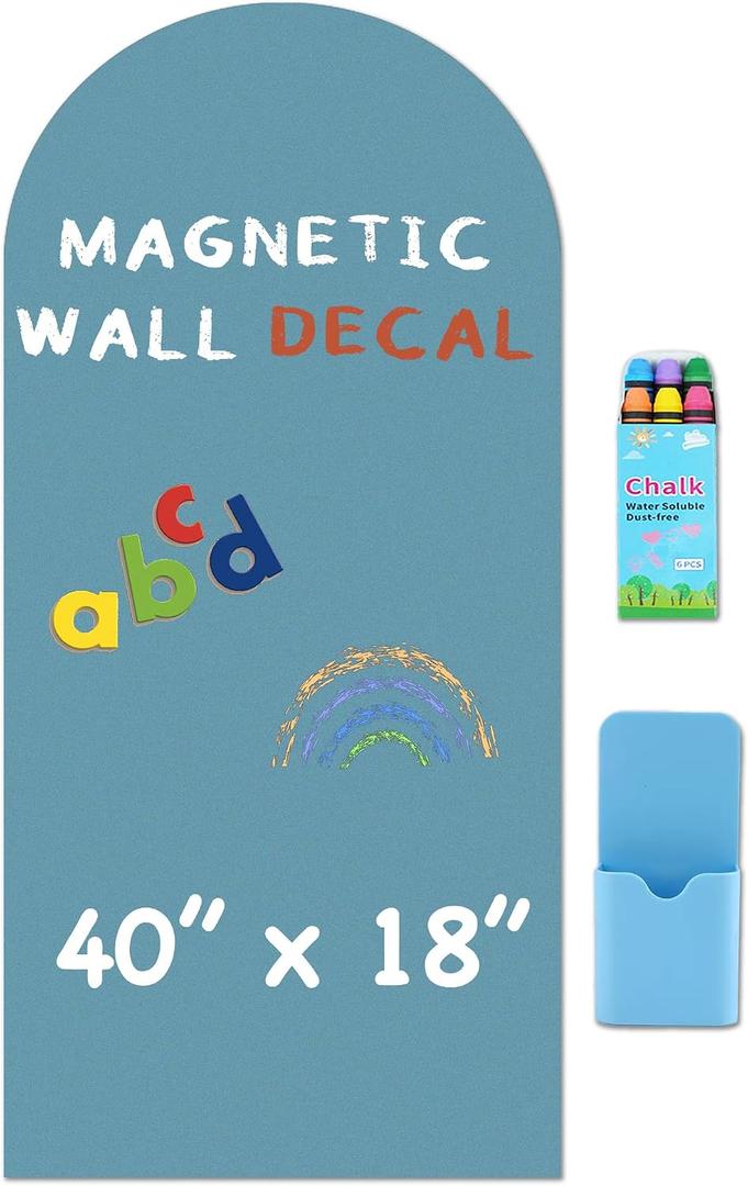 Arch Magnetic Wall Decal - 40" x 18" Matte Finish Chalkboard Sticker for Wall - Magnetic Board for Playroom, Home Classroom(Celadon)