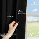 PONY DANCE Black 100% Blackout Short Curtains 24 Inches Long for Kitchen, Thermal Insulated Cafe Curtains for Bathroom/Camper/Dorm, Small Window Room Darkening RV Drapes, 2 Panels Set, 29Wx24L