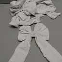 6 Pcs Knitted Large White Christmas Bows 18in Big Crochet Christmas Tree Bow Neutral Ribbon Bow Hanging for Tree Topper Winter Party Wreath Garland Fireplace Holiday Decorations