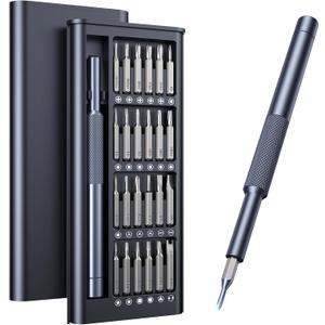 AXTH 25-in-1 Small Precision Screwdriver Set, Professional Magnetic Mini Repair Tool Kit for Phone, Computer, Watch, Laptop, Macbook, Ring Doorbell, Eyeglass, Electronic, [Bearing Steel] Screw Driver