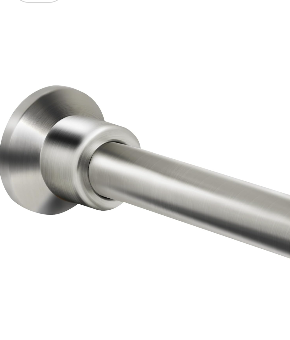 Chrsouly Tension Shower Curtain Rod, 1" Diameter 27"-73" Adjustable Shower Rod No Drill, Heavy Duty No Rust Shower Curtain Rods Spring Tension for Bathroom, Shower Stall, Nickel