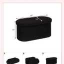 30 Inches Oval Storage Ottoman Bench, Foldable Footrest, 30"D x 15"W x 15"H