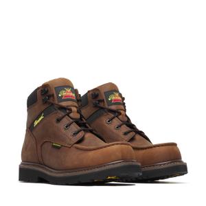 Thorogood Jobsite Series 6" Waterproof Moc Toe Composite Safety Toe Men's Durable Work Boots for Tough Outdoor Jobs, Crazy Horse - 9 W