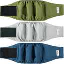 Male Dogs Diapers, Washable Reusable High Absorbing Boy Belly Bands Doggy Wraps Panties Doggie Puppy Pooping Potty Training Incontinence Marking Large(5 Pack) (Large (18"-20"), Plain)